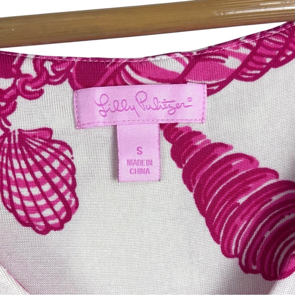 LILLY PULITZER PATTY FALLIN IN LOVE A LITTLE SEASHELL V NECK SLEEVELESS DRESS - Picture 9 of 12